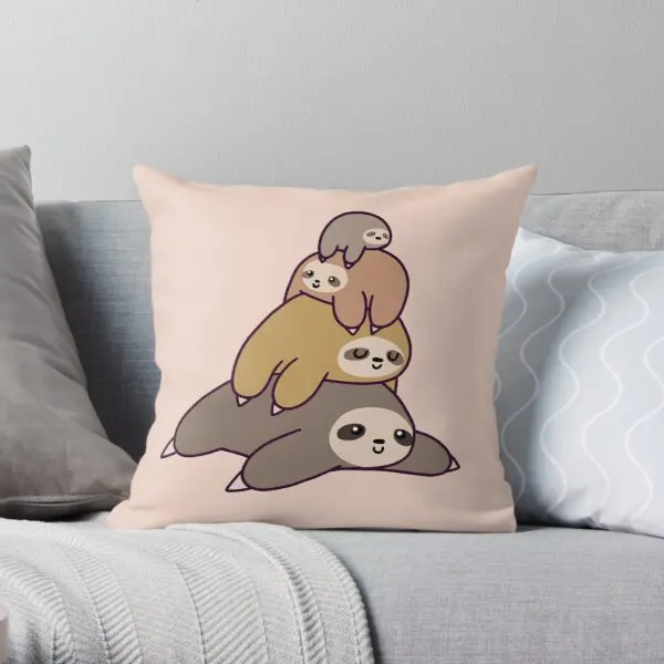 

Sloth Stack Printing Throw Pillow Cover【Customizable】 Fashion Case Office Decorative Decor Anime Soft Sofa Pillows not include