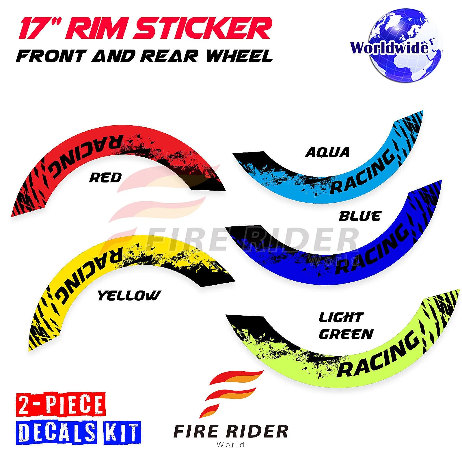 Фото Наклейки на колесные диски FRW ULTIMATE, 2 шт., 17 дюймов, S08B для CBR1000RR, CBR600RR, VTR1000 №5