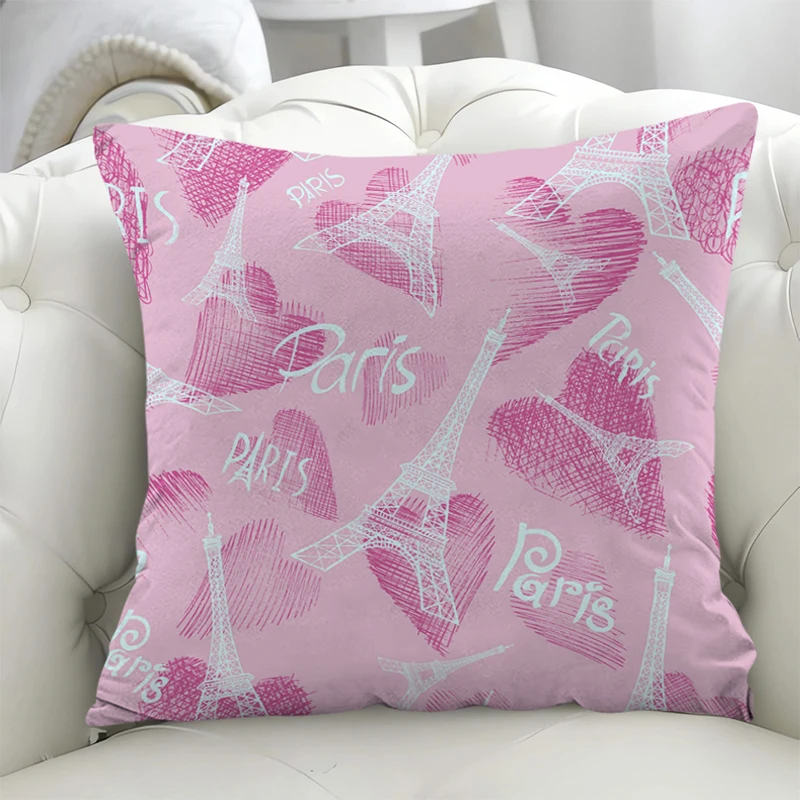 

Eiffel Tower Pillowcase 40x40 Double-sided Printing Cushions of Modern Sofa Cover for Pillow Home Decoration Accessories Cushion