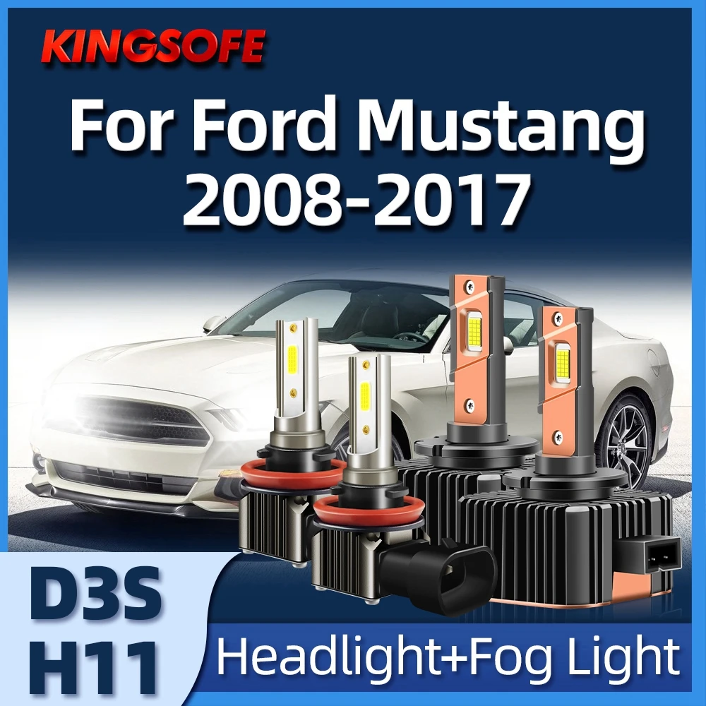 

Фонари головного света светодиодный D3S, ксеноновая лампа 60 Вт, H11 Turbo, автомобильная лампа для Ford Mustang 2008, 2009, 2010, 2011, 2012, 2013, 2014, 2015, 2016, 2017