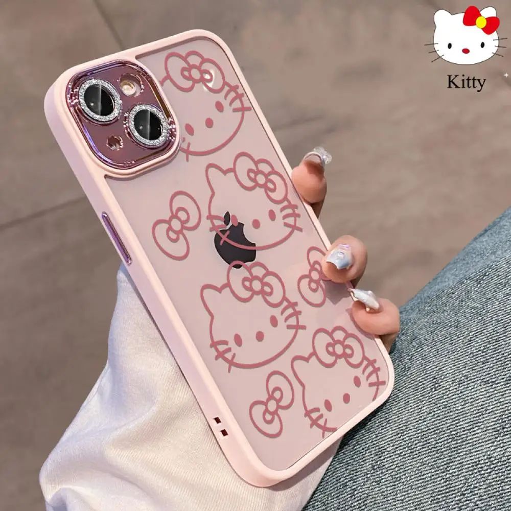 

Чехол для телефона Kawaii Sanrio Hello Kitty мультфильм аниме противоударный Для Iphone 14 13 12 11 X Xr Xs Pro Max Y2K девушка