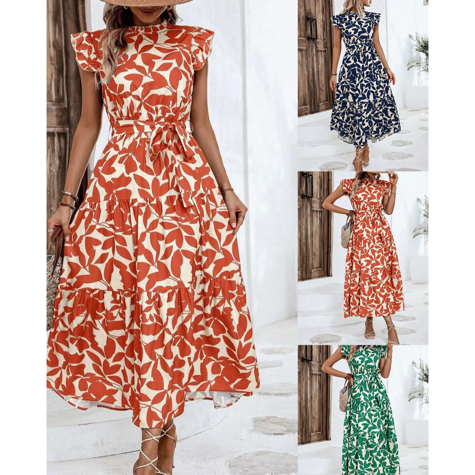 Женское шифоновое мини-платье с цветочным принтом V-образным вырезом и коротким