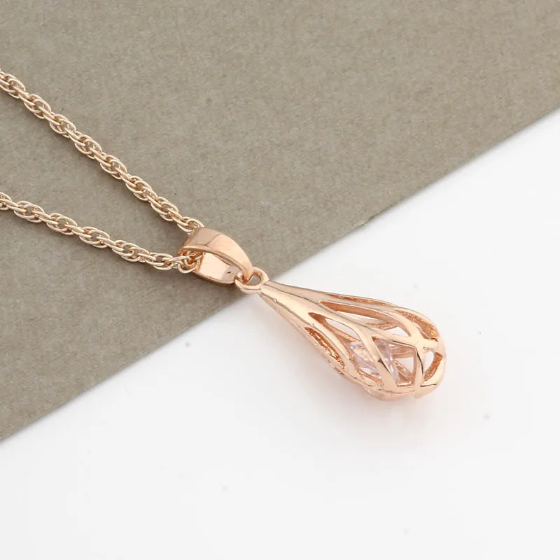 Женские серьги-капельки из розового золота 585 пробы