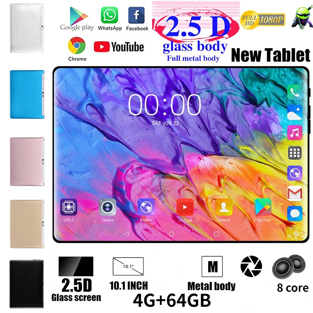 2023 New 10.1 inch Android 9.0 8 Core 4G+64GB WiFi Tablet Pc Built-in 4G Phone Call Dual SIM Card WiFi Bluetooth  tablets