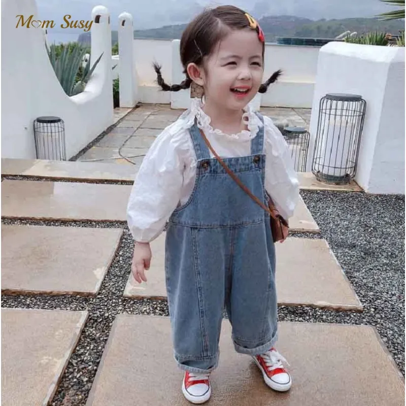 

Baby Boy Girl Cotton Overall Denim Pant Infant Toddler Kid Suspender Jean Pant Casual Jean Trousers Child Dungaree Clothes 1-7Y