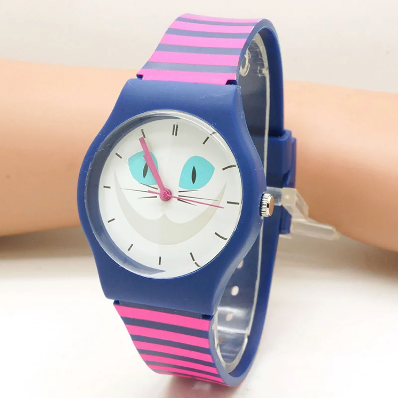 

Children Cartoon Casual Waterproof Watches Fashion Quartz Brand Sports Leisure Cats Patterns Silicone Wristwatch