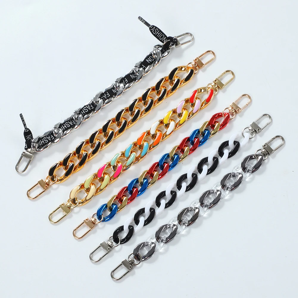 

1Pcs Croc Shoes Charms Gold Silver Bling Black Chain Shoe DIY Metal Decoration Pendant Buckle for Gift Shoelace Accessories