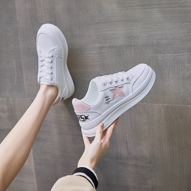 

Spring and Autumn New Women's Vulcanized Shoes Solid Color Round Toe Flat Shoes Outdoor Non-slip Comfortable Casual Shoes