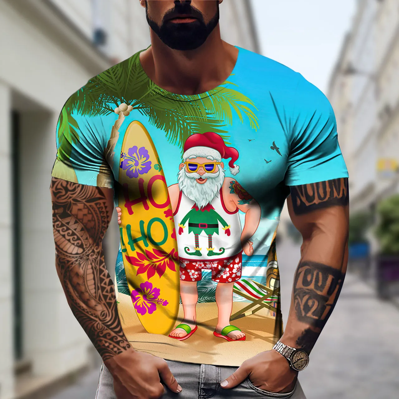 

2023 Hot Sale Christmas T-Shirt Men'S 3d Christmas Day Printed Graphic T-Shirt For Men Personalized Funny Oversized O Neck Top