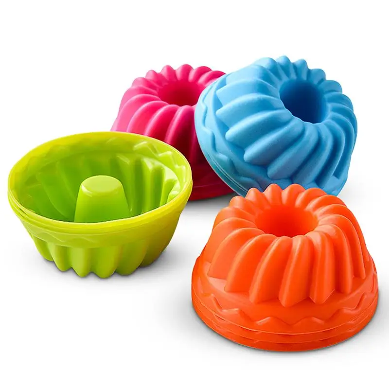 

12 Pieces Baking Muffin Cups Silicone Cupcake Baking Mold Non-Stick Reusable Cake Chocolate Fondant DIY Molding Trays