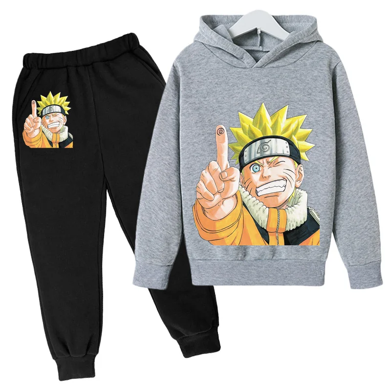 

New Hokage Hoodie Set Kids Clothes Boys Spring Autumn Hooded Baby Children Sweatshirt Hoody Coat Trousers Clothing Suit