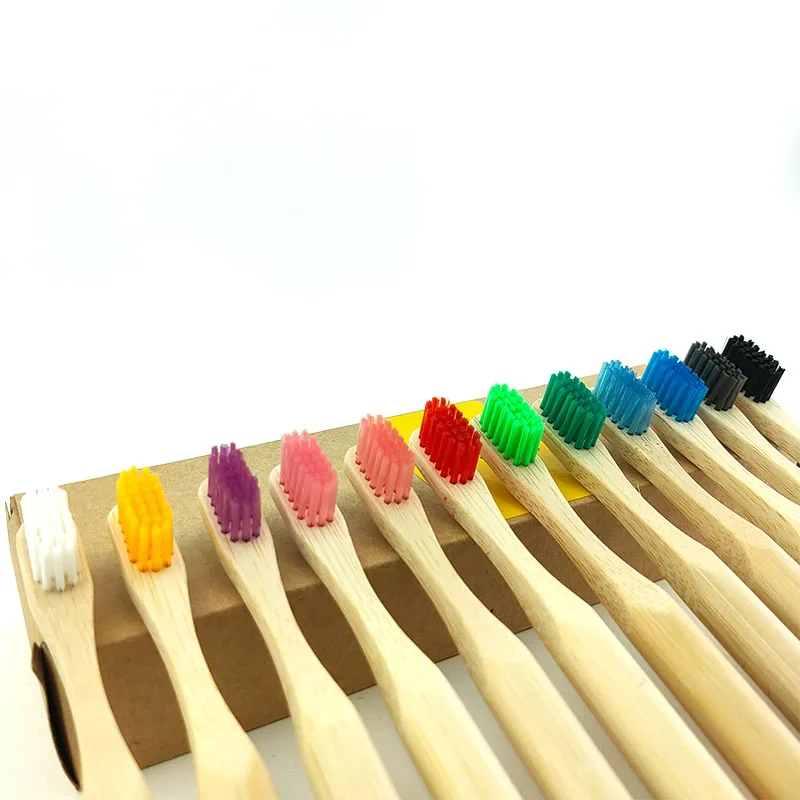 4Pcs Natural Mixed Color Bamboo Toothbrushes Boxed Eco Friendly Wooden Tooth Brush Medium Bristle Nylon Toothbrush Oral Care | Красота и