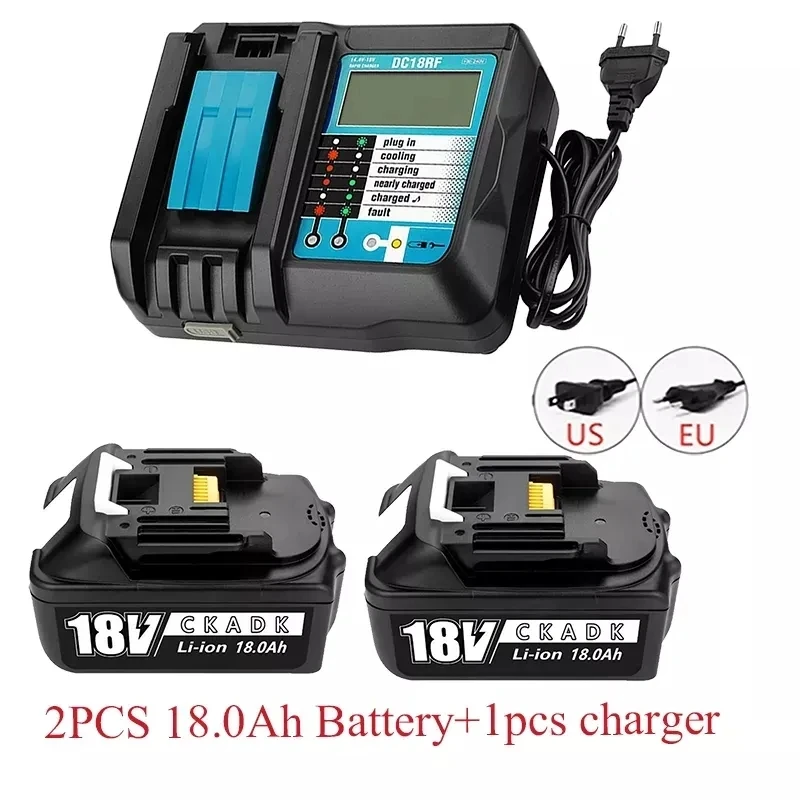 Аккумуляторная батарея с зарядным устройством, Makita de BL1840, BL1850, BL1830, BL1860, BL1860B, LXT4 18 в 18 Ач, литий-ионная батарея