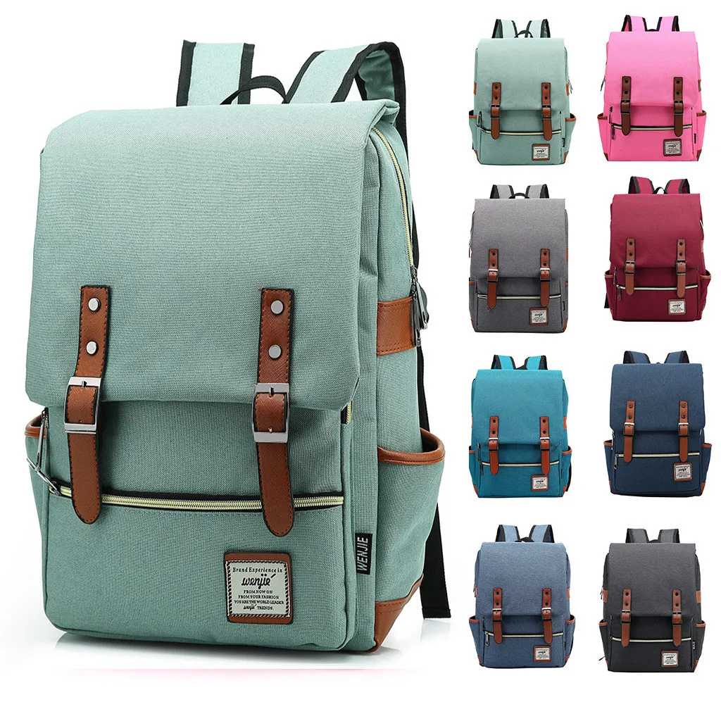 

Fashion Vintage Laptop Backpack Women Canvas Bags Men Canvas Travel Leisure Backpacks Retro Casual Bag School Bags for Teenager#