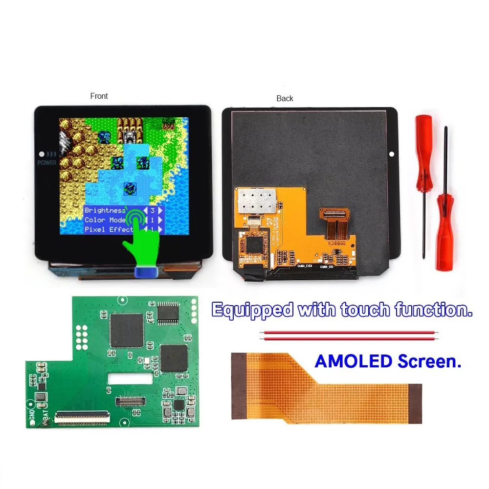 HISPEEDIDO GBC сенсорный экран AMOLED стандартный корпус для цветной консоли GameBoy