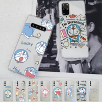 bandai cute anime doraemon phone case for samsung s20 s10 lite s21 plus for redmi note8 9pro for huawei p20 clear case