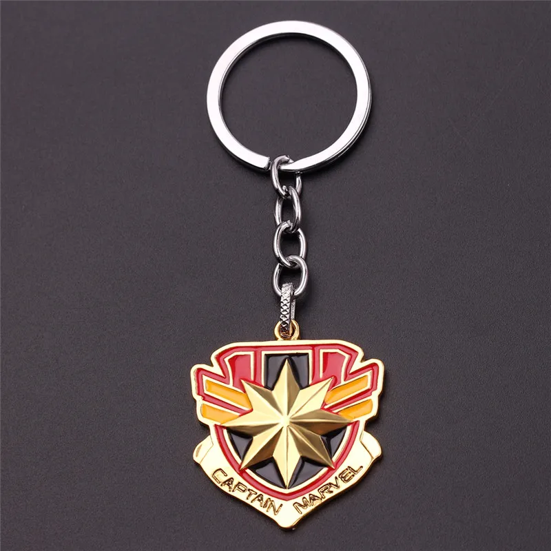 

Captain Marvel Star Keychain Metal Pendant Kid Gift Key Chain New Keyring