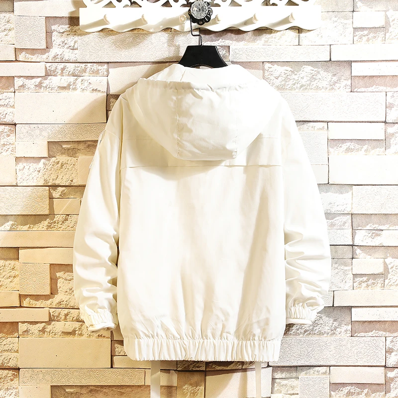 Winter Spring Men's Hooded Jacket Coat Windbreaker Fashion Coats Mens Solid Color Bomber Jackets Outwear Men's Clothings
