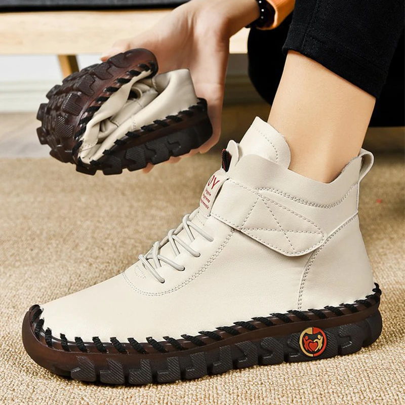 

Роскошные женские меховые ботинки, женские классические кроссовки Bigfoot 42, повседневная кожаная ортопедическая обувь ручной работы, зимние ботинки