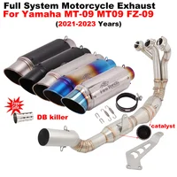 Motorcycle Full Systems Exhaust Escape Front Link Pipe With Catalyst Muffler Slip On For Yamaha MT-09 MT09 FZ-09 2021 - 2023