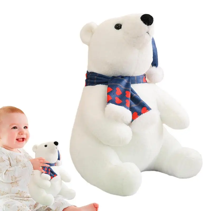 

Stuffed Polar Bear Plush Doll White Polar Pillow Children Animals Plushies For Bedroom Living Room Shopping Malls Study Room