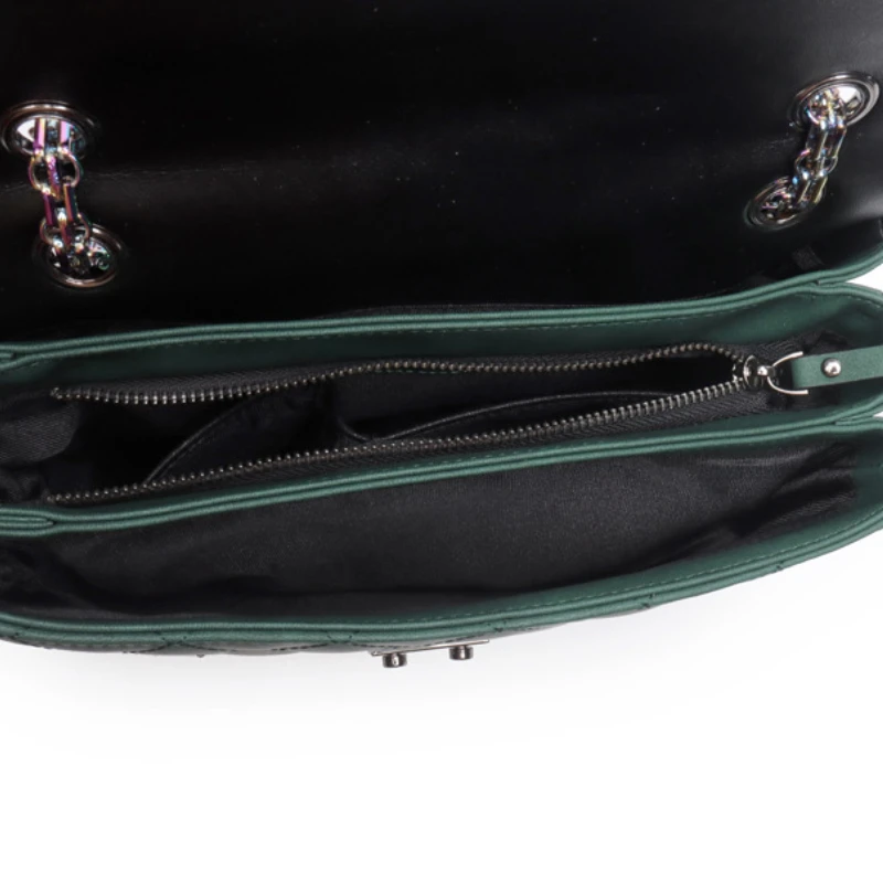 Chain Rivet Square Bags for Women Luxury Designer Handbags Fashion Underarm Shoulder Bag Cowhide Leather Crossbody Messenger Bag