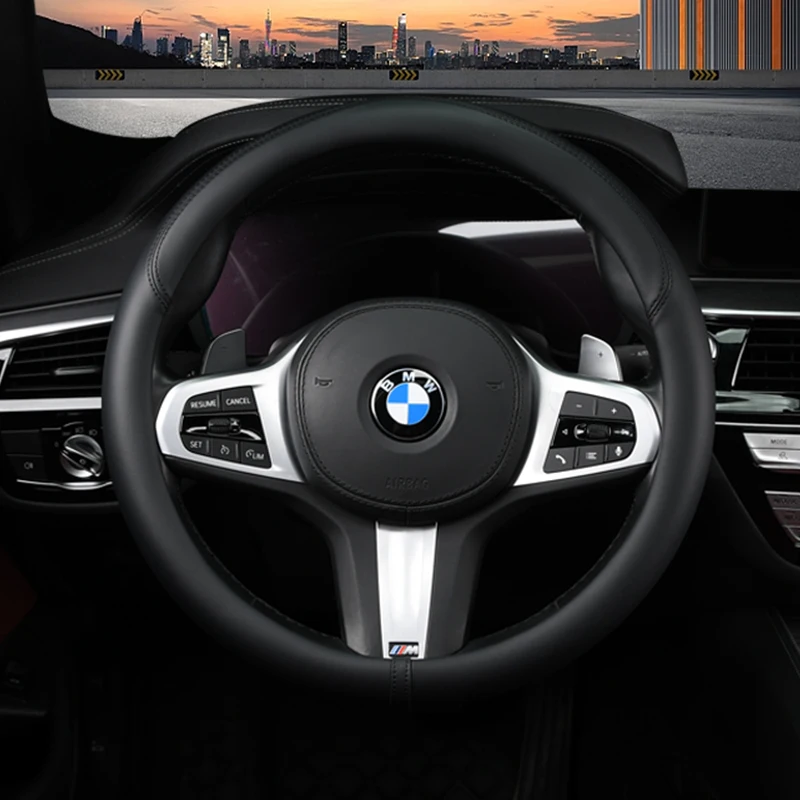 Для BMW E92 Ультратонкий чехол на руль Автомобильный дышащий из натуральной кожи