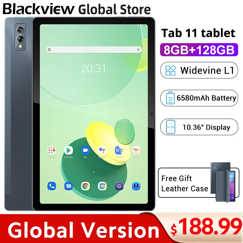 

Планшет Blackview Tab 11, 8 + 128 ГБ, 8 ядер, Android 11, 6580 мАч