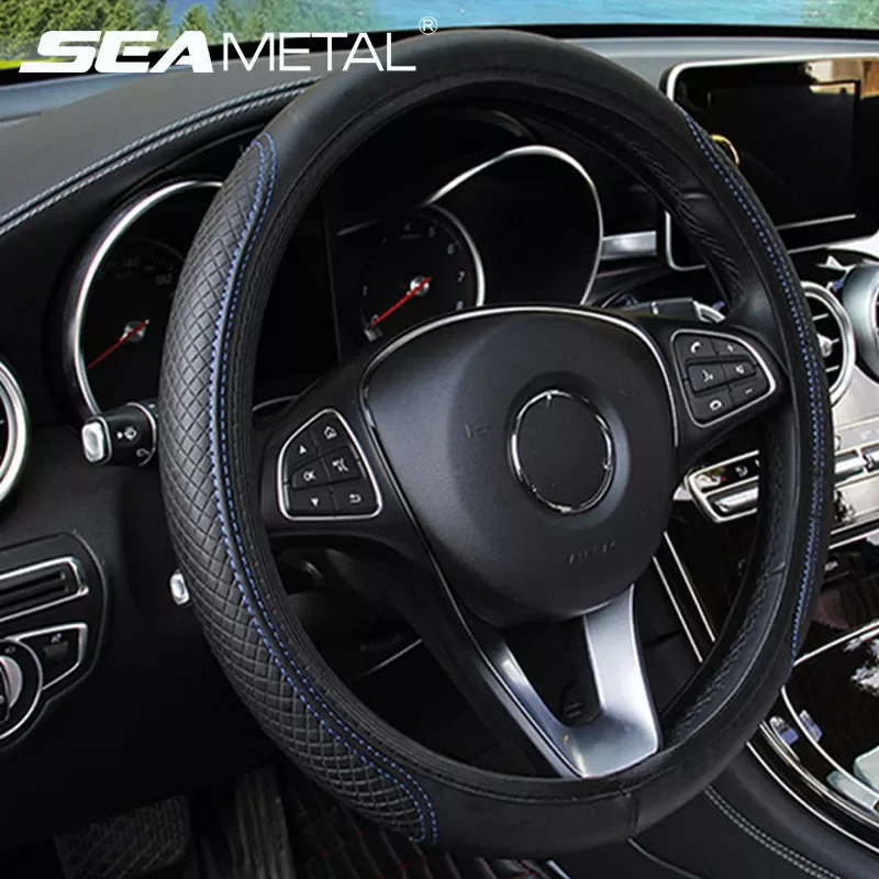 

Microfiber Leather Car Steering Wheel Cover Soft Touch Braid Covers 5 Color Texture Suitable 37-39cm Car Interior Accessories