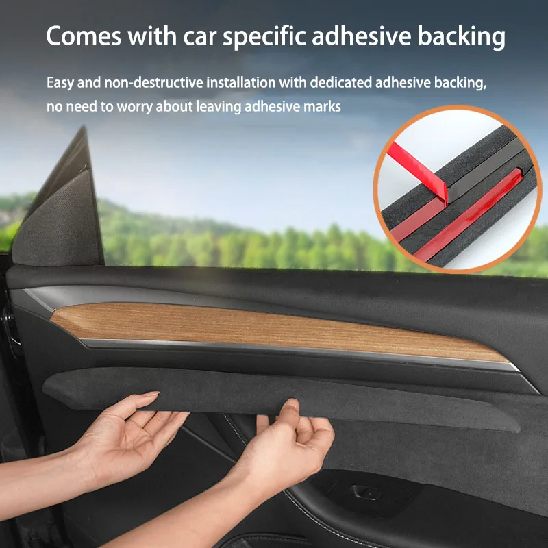 Для Tesla Model 3/Y 21-24 замшевая накладка на центральную консоль комплект накладок