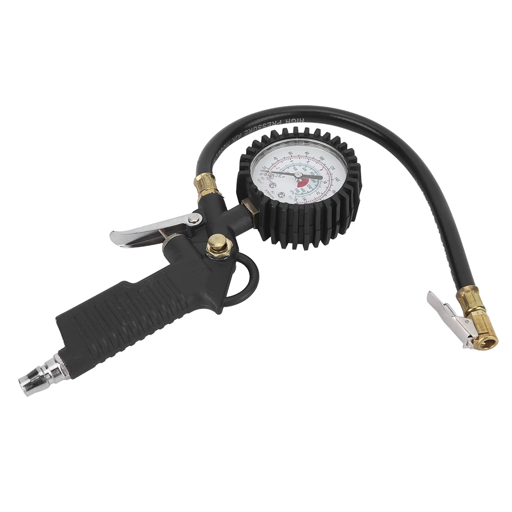 

220PSI Automobile Tire Pressure Gun Inflator Gauge Fits for Trucks Motorcycles