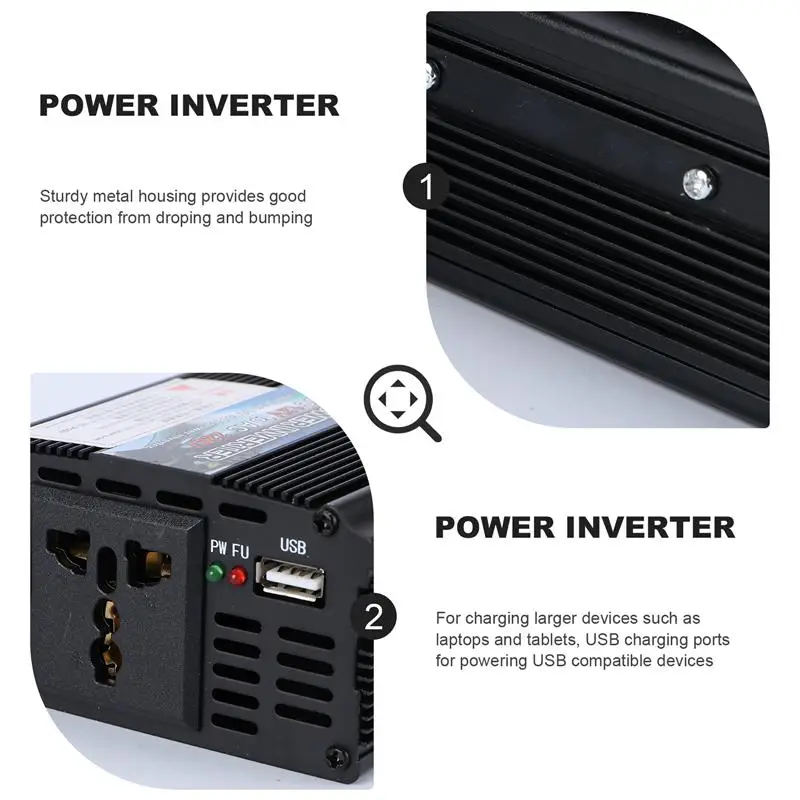 Автомобильный инвертор мощности 1 шт. мощный 12 В постоянного тока в 220 переменного