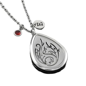 Aromatherapy Necklace Perfume Essential Oil Diffuser Open Stainless Steel Locket Pendant Aroma Diffuser Necklace