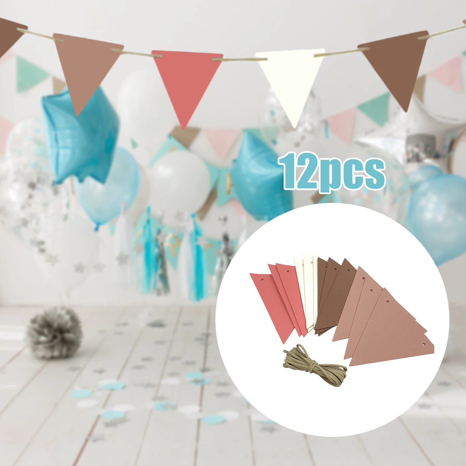 

Multicolor Bunting Leather Pennant Triangle Flags Leather Party Decorations Banner For Birthday Wedding Garland Nursery