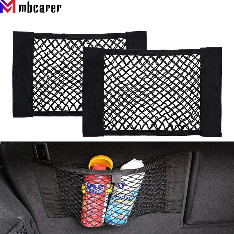 

Car Back Rear Trunk Seat Elastic String Net Sticker Mesh Car Storage Bag Pocket Cage Auto Organizer Seat Back Bag 40*25cm