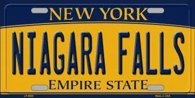 

Tin Sign New Aluminum Niagara Falls York Background Novelty Metal License Plate Metal Sign