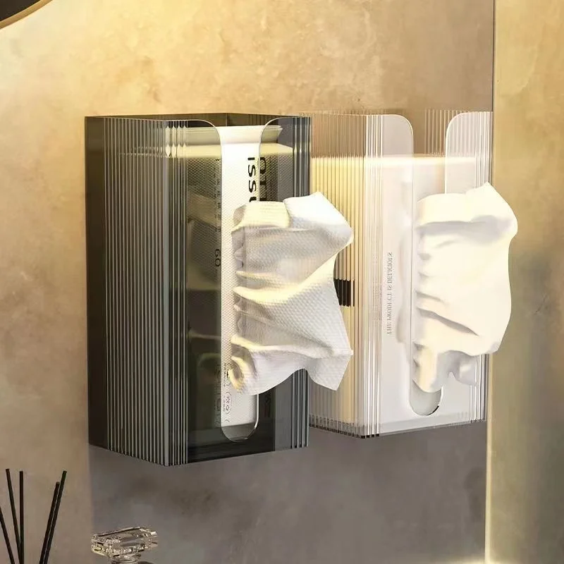 

Wall-mounted Tissue Box Wet Wipe Holder Napkin Paper Case Face Masks Storage Box Bathroom Toilet Kitchen Kleenex Holder