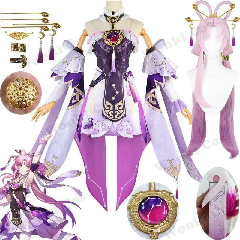 

Костюм для косплея Honkai Star Rail Fuxuan, парик, полный комплект, костюмы Honkai Fu Xuan, женские костюмы для карнавала