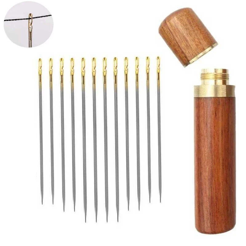 

12/24/36pcs Blind Needle Elderly Needle-Side Hole Stainless Steel Hand Household Sewing Sewing Needless Threading Clothes Sewing
