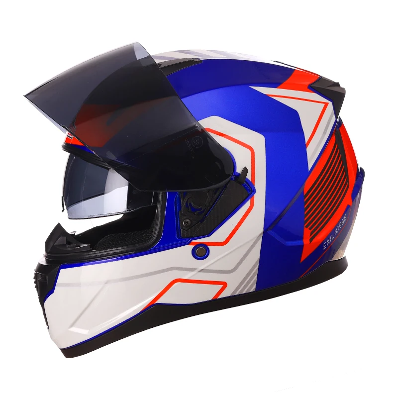 

Мотоциклетный шлем с двойной линзой, анфас, Moto De Capacets, Casque Dot, одобренный Ece, гоночный винтажный шлем для картинга, гоночный шлем