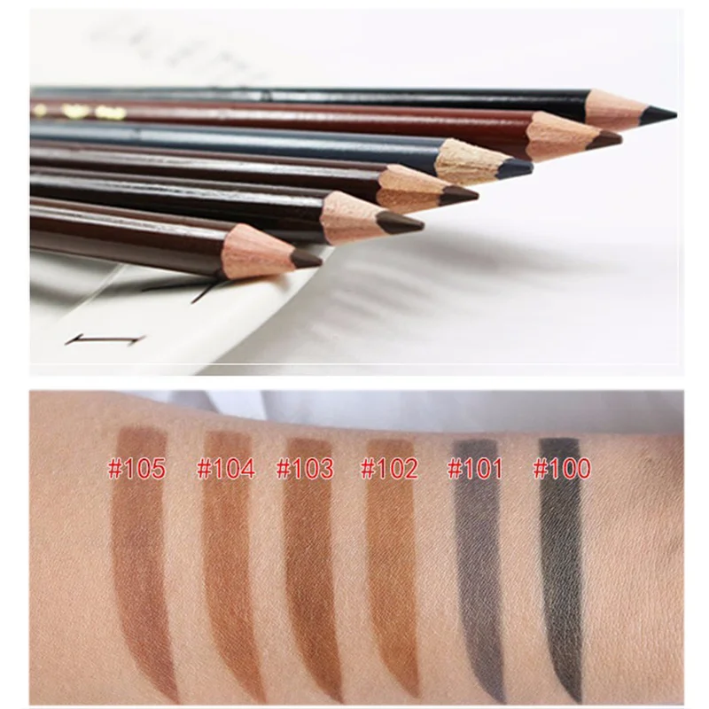 6 Colors Eyebrow Pencil Makeup Eyebrow Enhancers Cosmetic Art Waterproof Tint Stereo Types Coloured Eye Brow Pen Makeup Tools