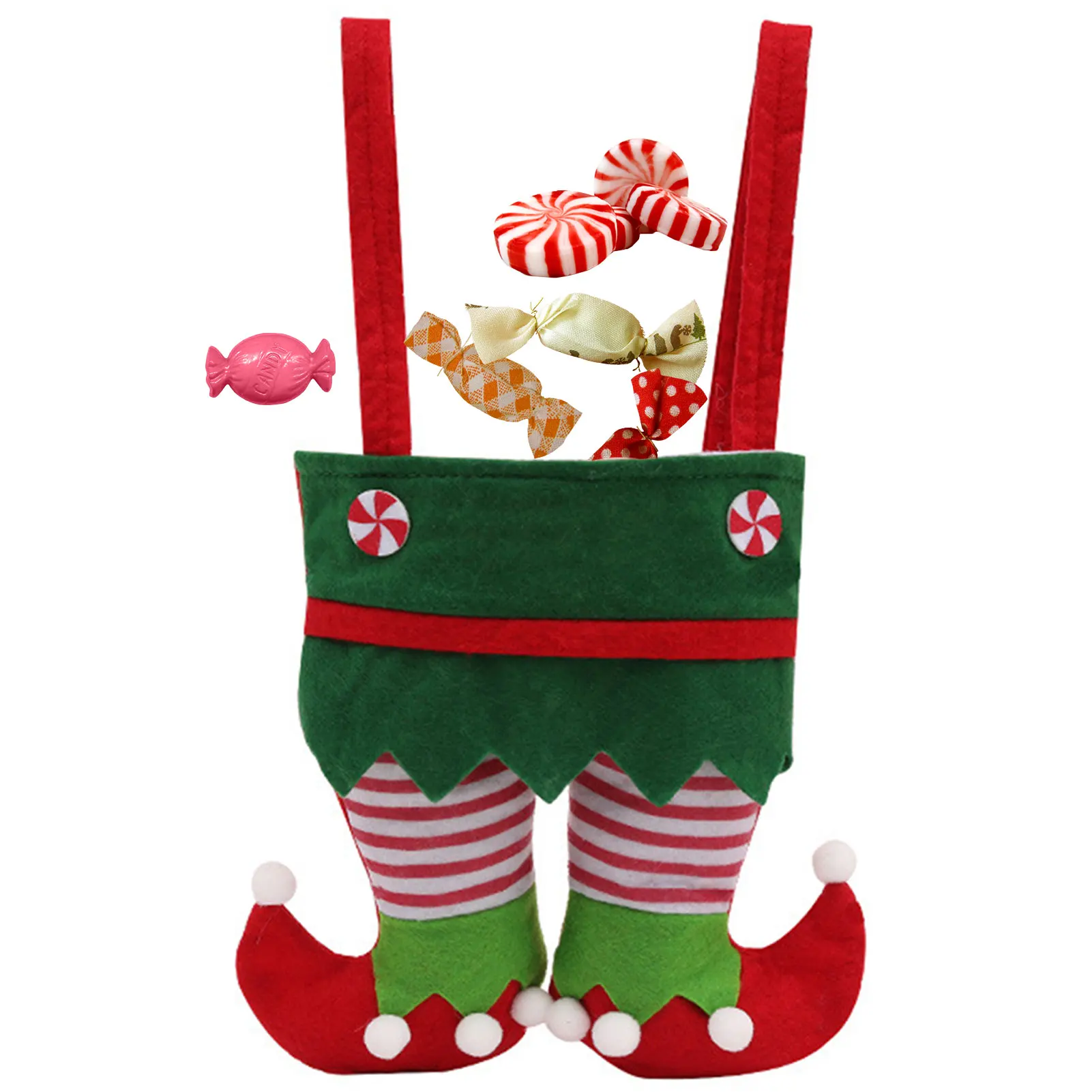 

Рождественские колготки с эльфом, подарочные сумки, наполнитель для рождественской вечеринки, милые мешки для подарков для детей, декорати...