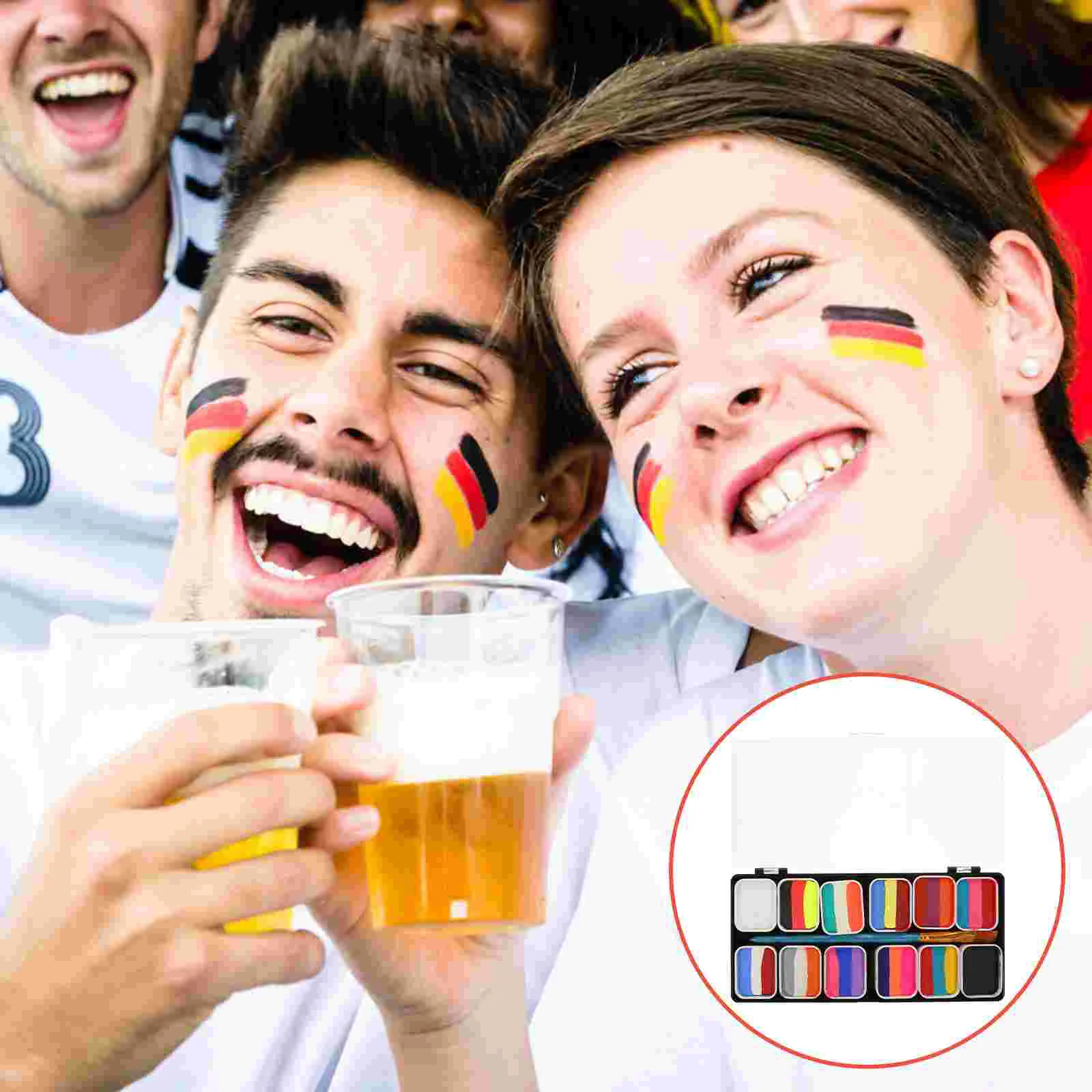 

Facemakeup Painting Kit Pigment Soccer Fannational Flag Facial Color Party Body