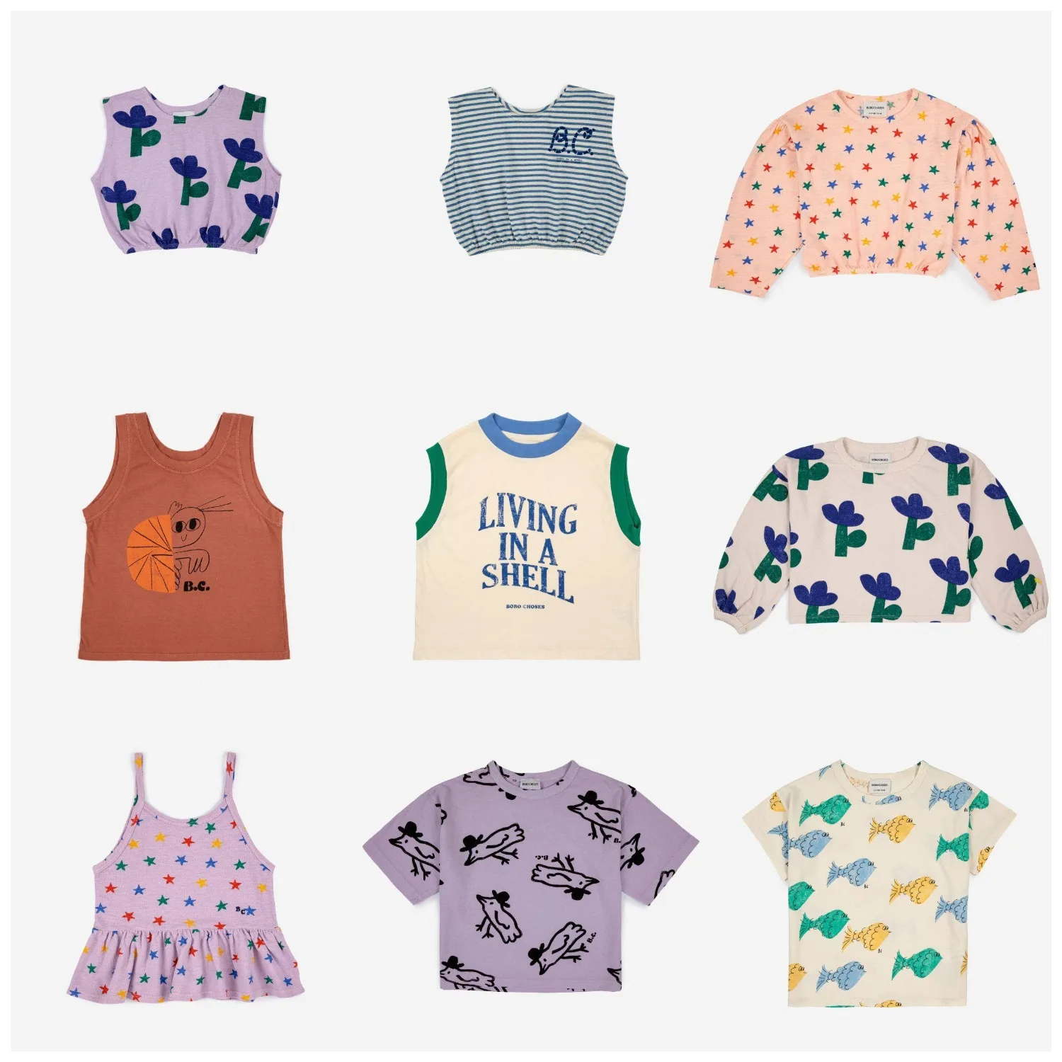 

Children Boys Girls T-shirt Sleeveless Summer Vest Floral Print 2023 BC Shirts Baby Boy Girl Tops Kids Clothes Short Sleeve Tee