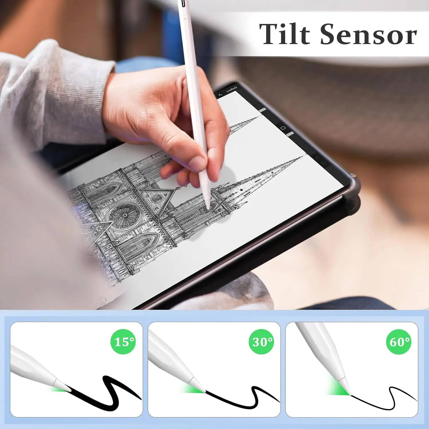 Стилус Bonola для iPad/карандаш Apple с функцией защиты рук емкостная ручка наклоном iPad