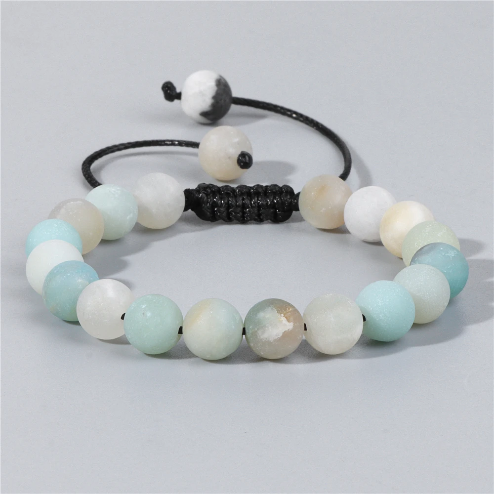 

Men Braided Beads Bracelet Matte Natural Stone Bracelet Amazonite Malachite Bracelets Men Charm Jewelry for Female Yoga Bangle