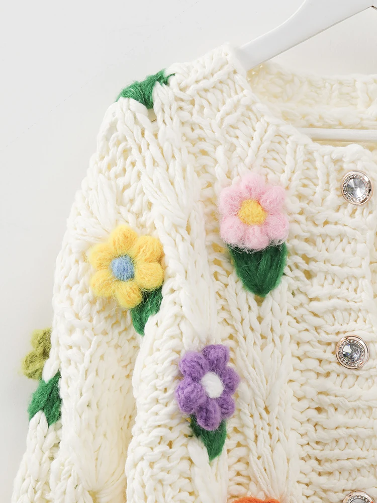 Jastie мягкий толстый свитер 2023 осень зима женская одежда цветок ручной работы