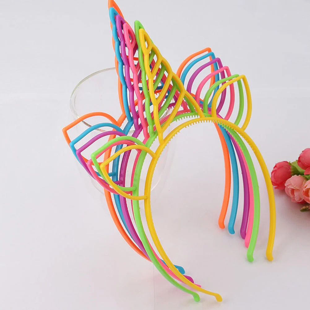 

12 PCS Headband Creative Bandana Unicorn Plastic Headwear Children Hair Fashion Headbands Clothing