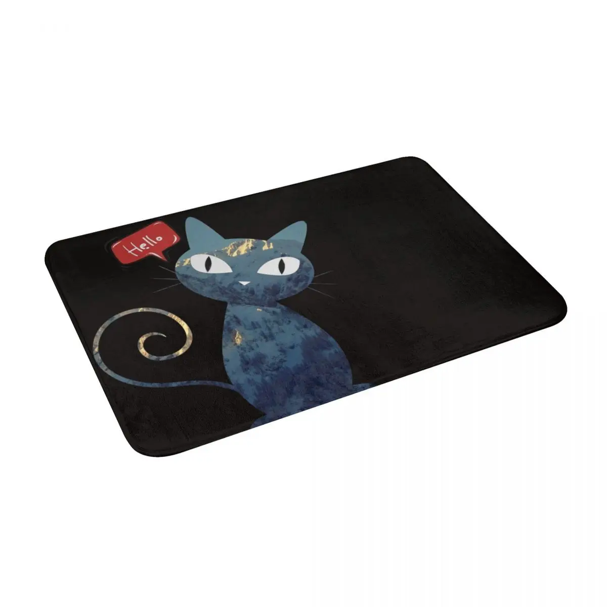 Ковер с надписью Hey Cute Cat говорит Hello милый ковер животными декор для прихожей