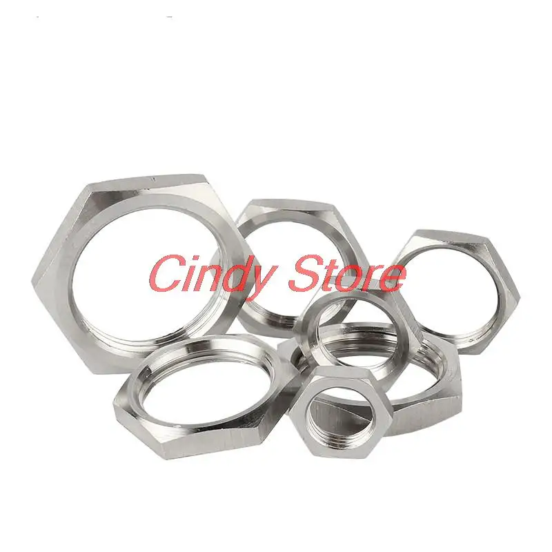 

5pcs 10pcs M8 10 12 14 16 18 20 22 24 25 27 30 32 Metric Female Thread Hex Lock Nut Pipe Fitting 304 Stainless Steel
